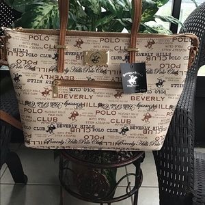 Beverly Hills Polo Club- Cream & Tan Tote
